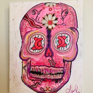 Blacklight skull painting by nvz